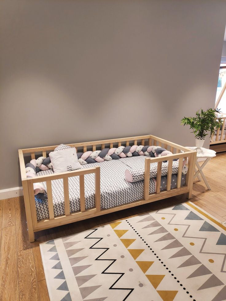 Cama Montessori tipi de madera recámara infantil mod. Tipi yellow