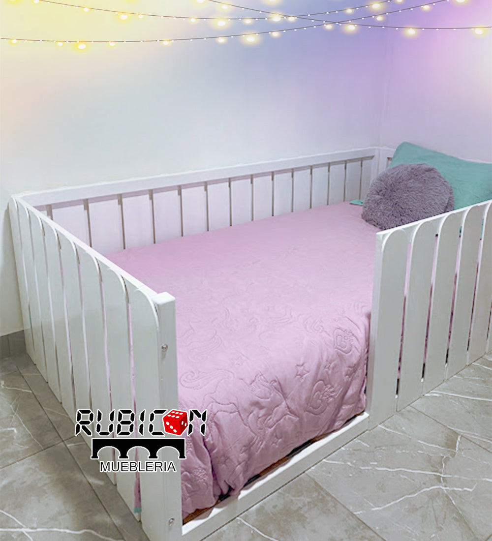 Cama Montessori de madera sólida recámara infantil +vendida
