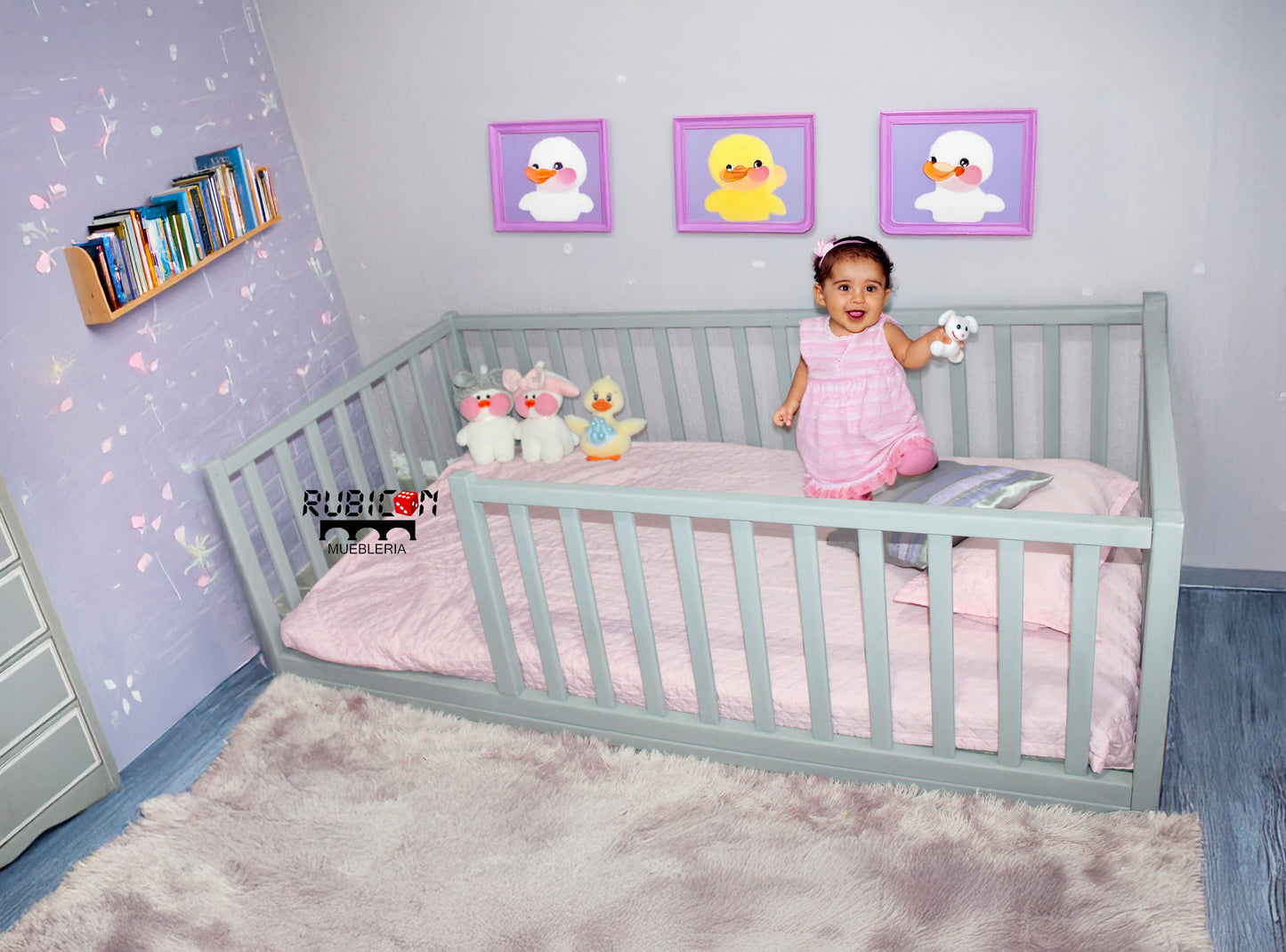 Cama Montessori de madera recámara infantil cuna mod. Argentina
