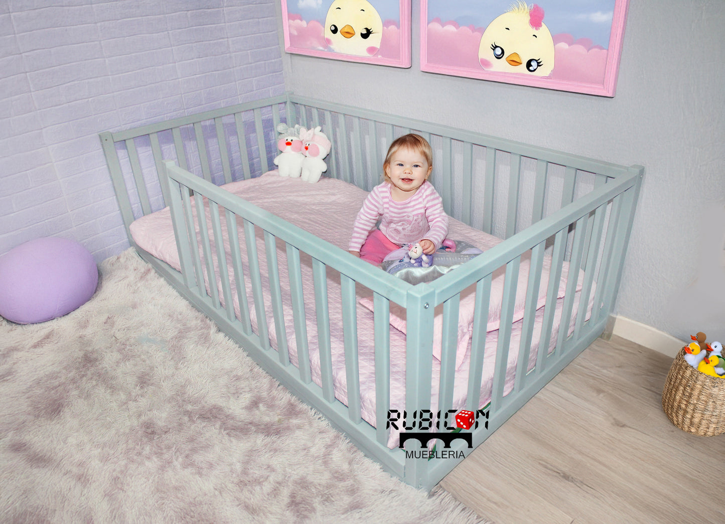 Cama Montessori de madera recámara infantil cuna mod. Argentina