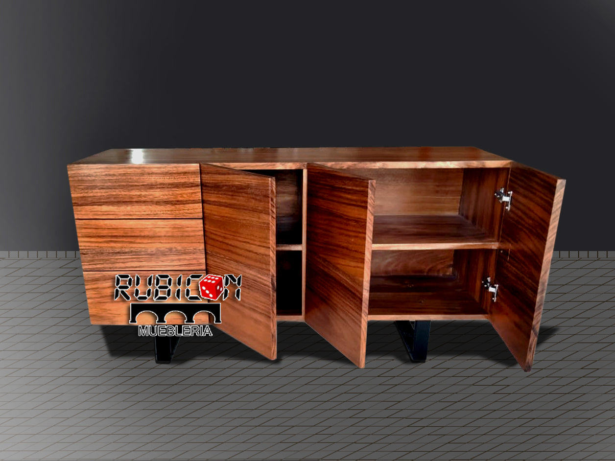 Recibidor Bufetero de madera sólida de parota mod. Dione