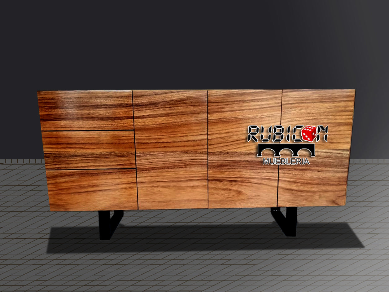 Recibidor Bufetero de madera sólida de parota mod. Dione
