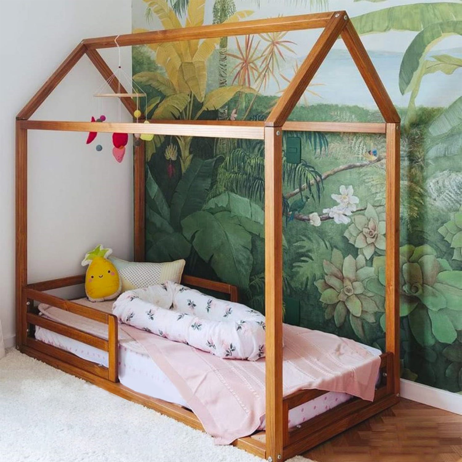 Cama Montessori en madera de pino para dormitorio infantil - Mobili Rebecca