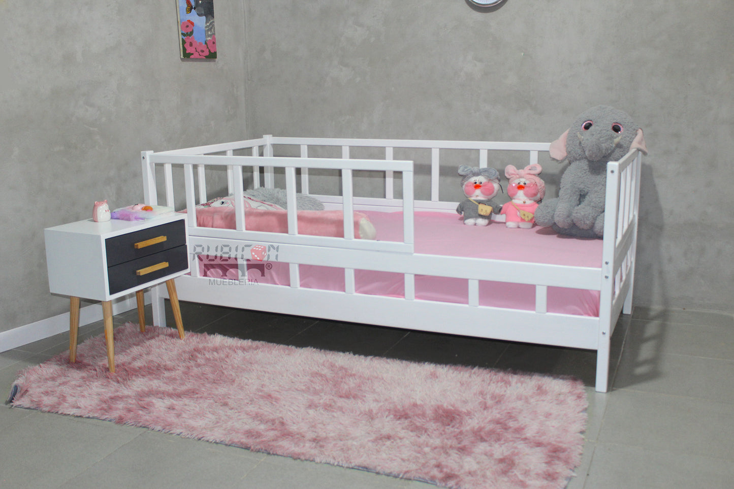 Cama Montessori infantil de madera sólida recámara para niños