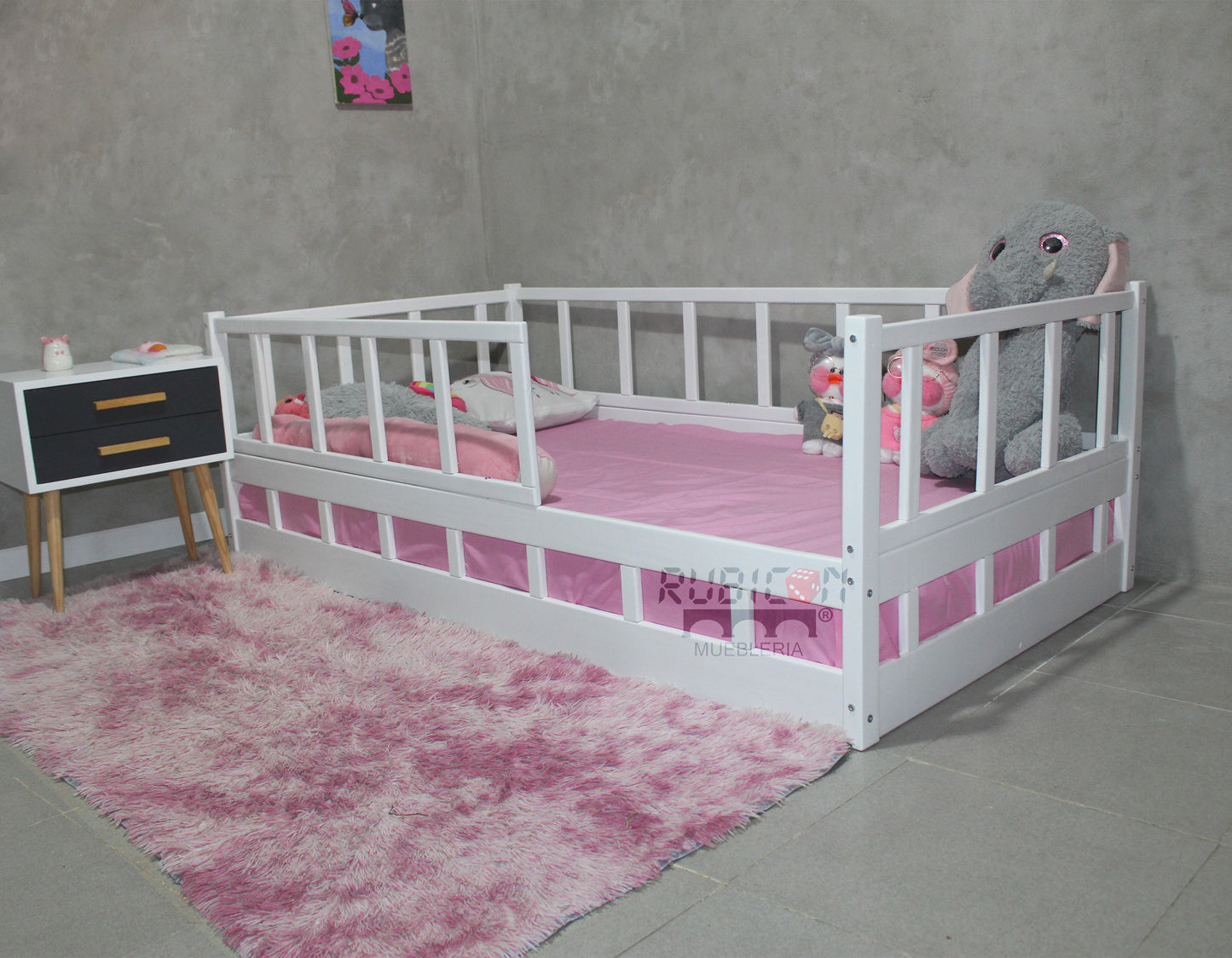 Cama Montessori infantil de madera sólida recámara para niños 15% off
