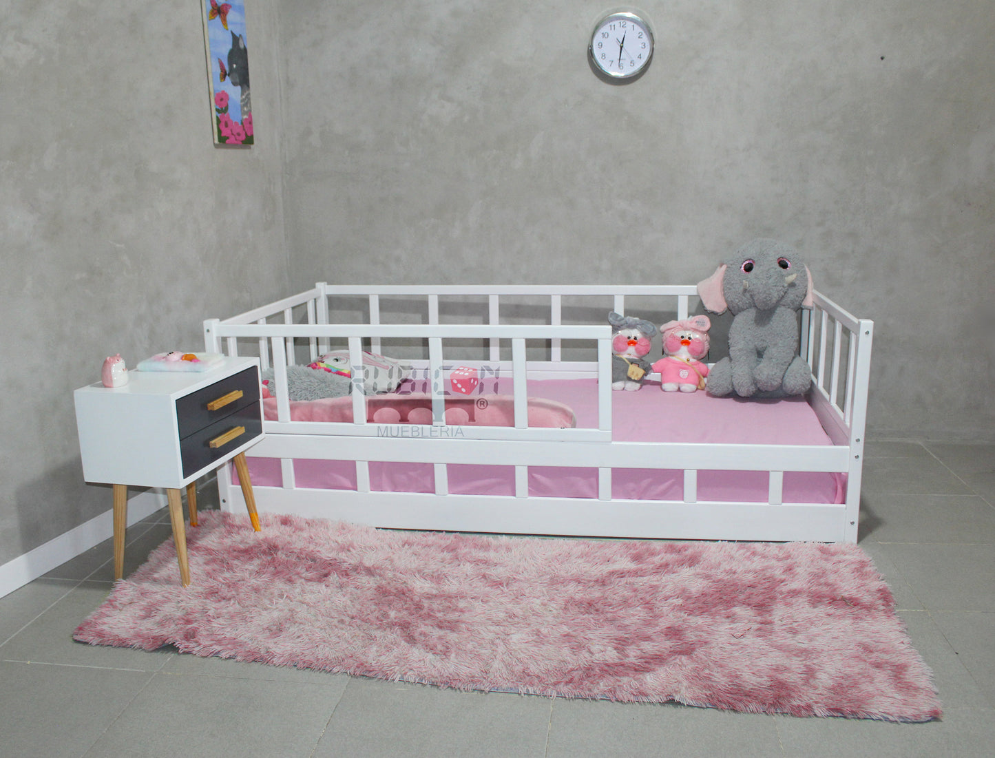 Cama Montessori infantil de madera sólida recámara para niños 15% off