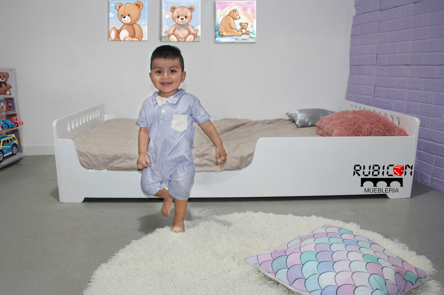 Cama Montessori De Madera De Pino recamara infantil mod. Teddy +vendida