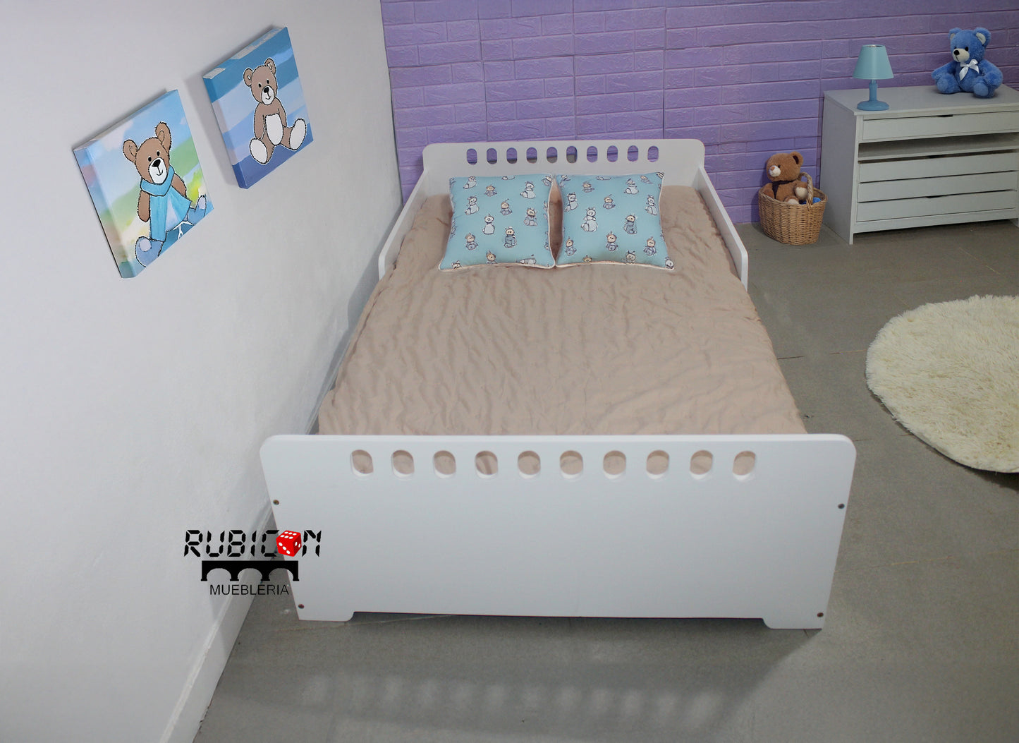 Cama Montessori De Madera De Pino recamara infantil mod. Teddy +vendida
