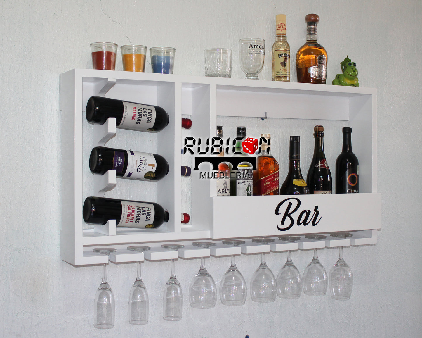 Cantina de madera cava porta botellas soporte de copas Mod. Bar