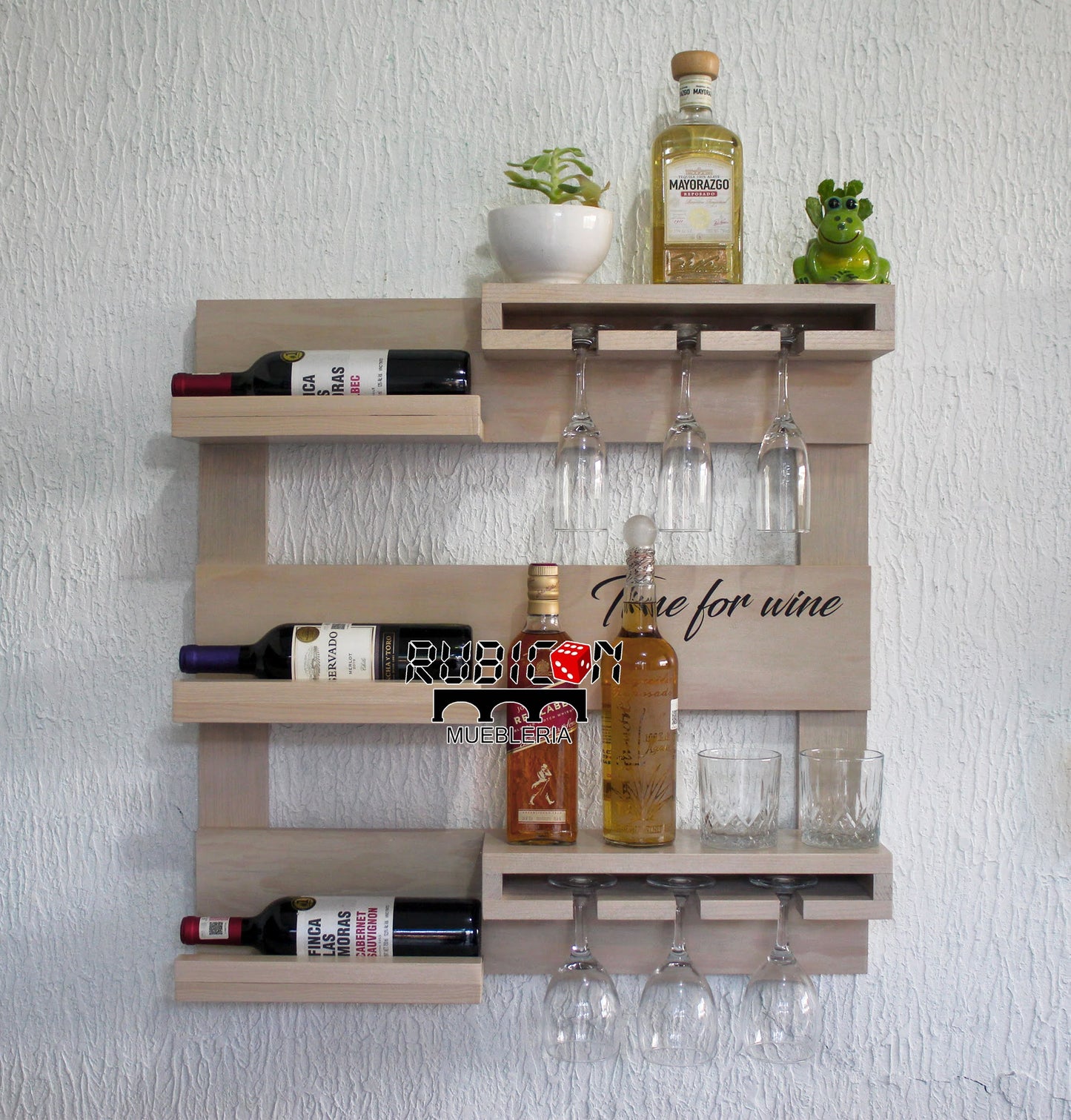 Cava de madera porta vinos flotante cantina mini bar mod. Napoleón