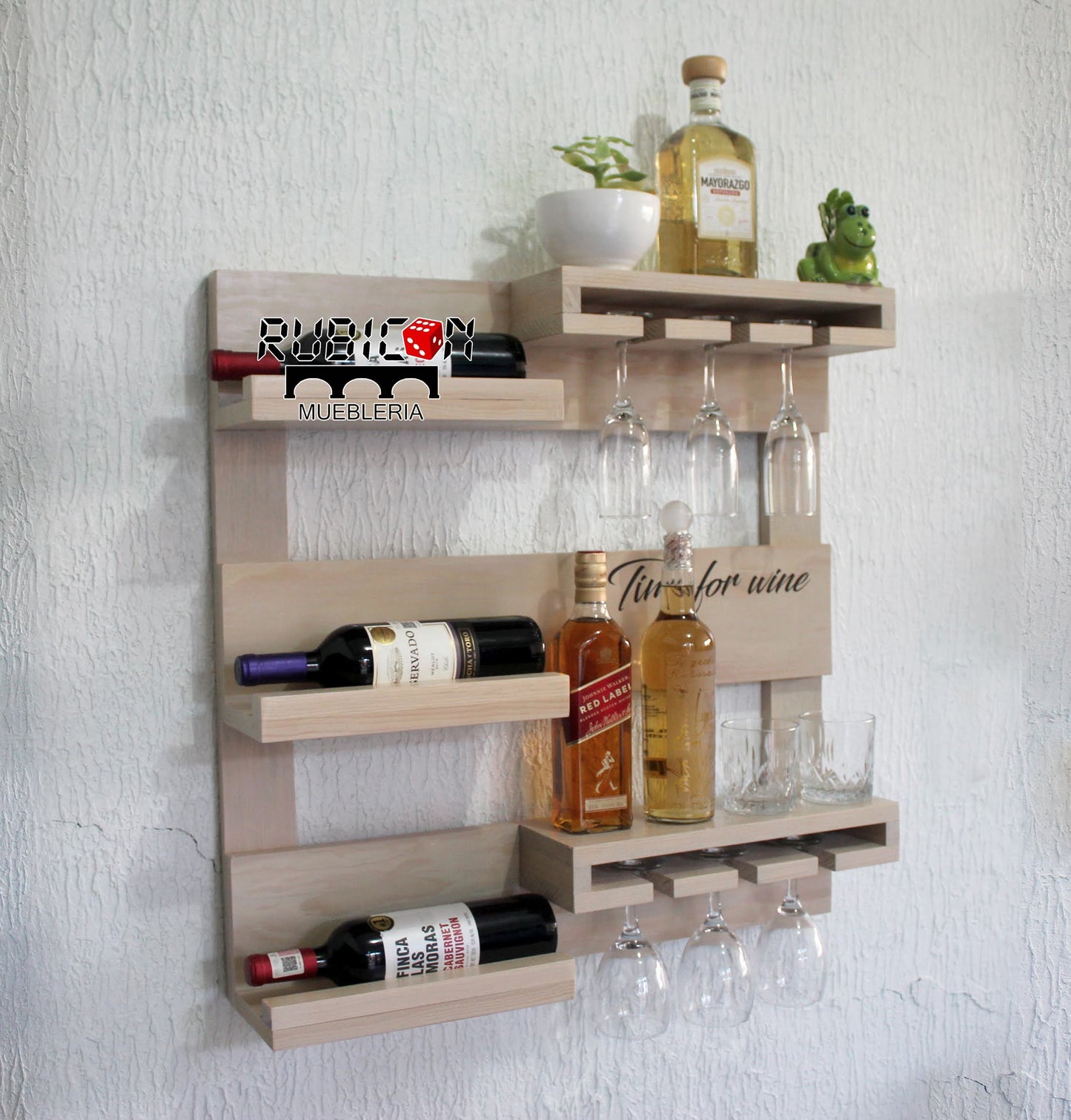 Cava de madera porta vinos flotante cantina mini bar mod. Napoleón