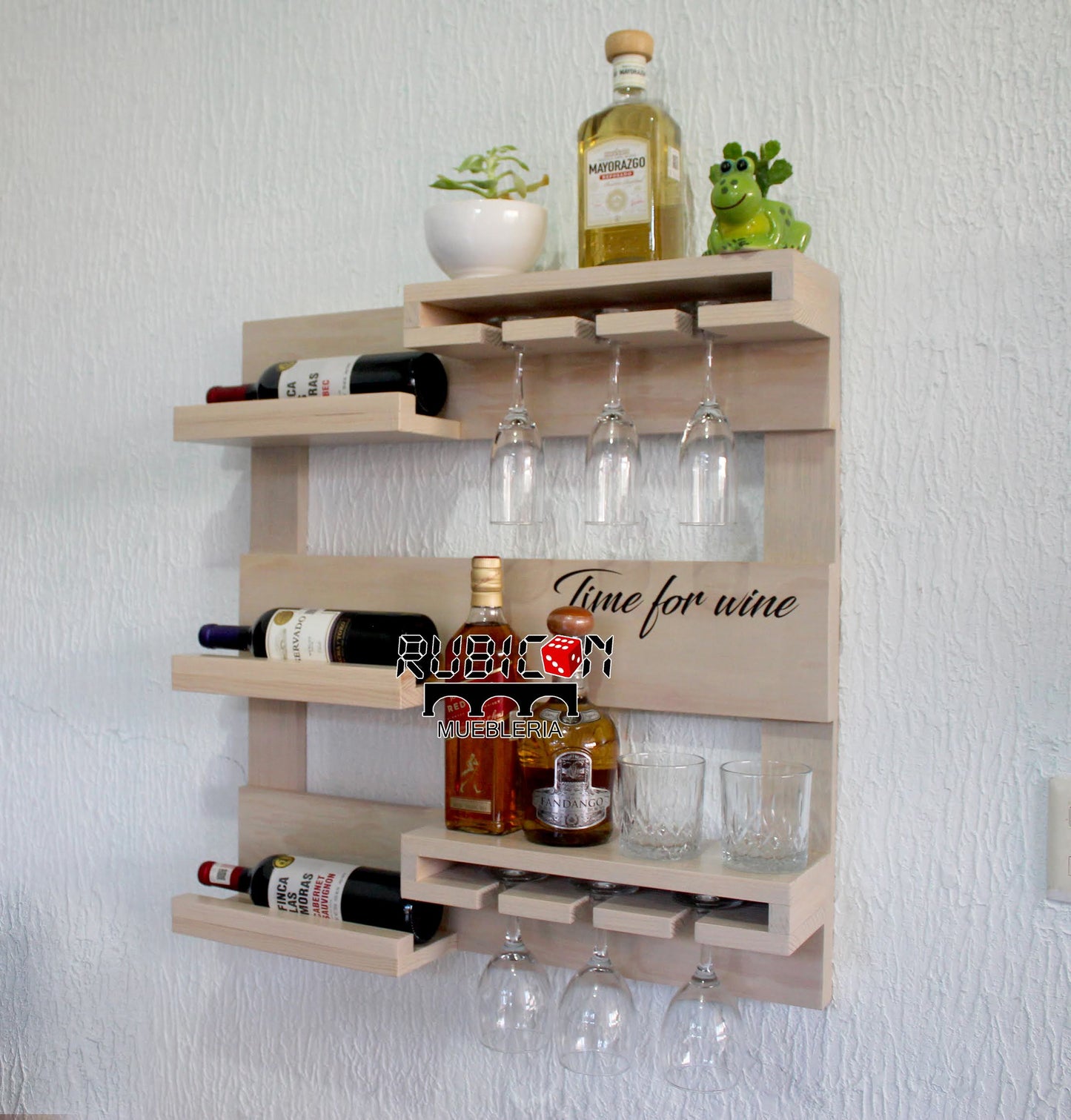 Cava de madera porta vinos flotante cantina mini bar mod. Napoleón