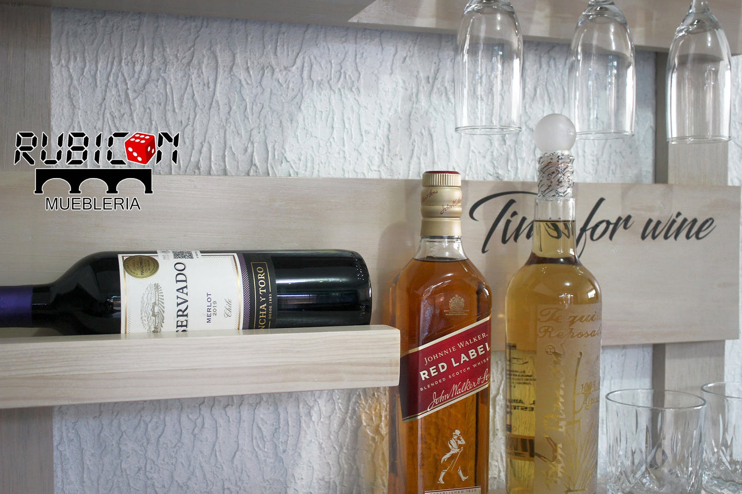 Cava de madera porta vinos flotante cantina mini bar mod. Napoleón