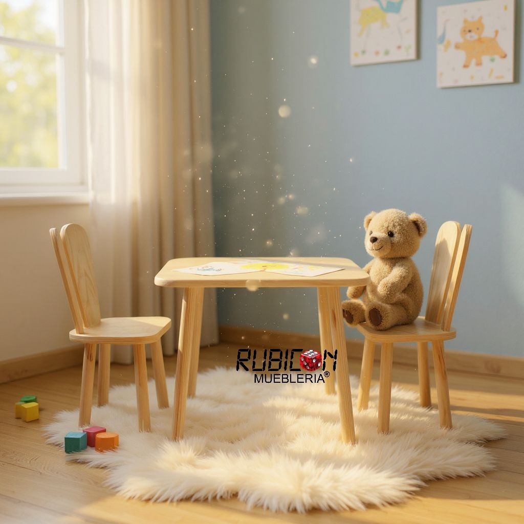 Mesa Infantil Montessori Con 2 Sillas mesita para niños
