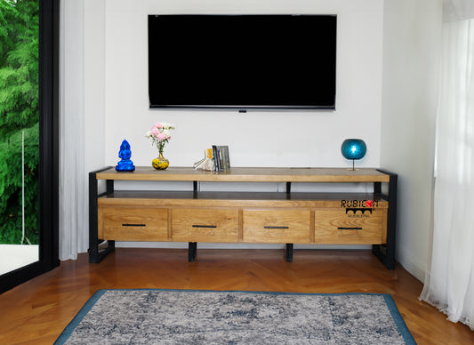 Mueble de Tv de madera sólida estilo industrial bufetero