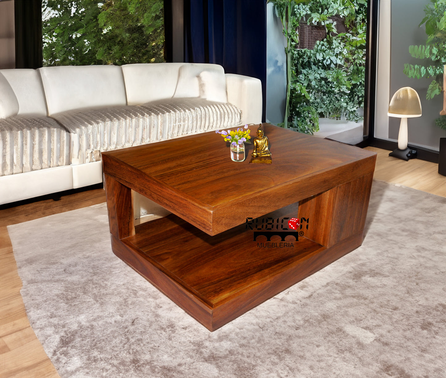 Mesa de centro en madera de parota mod. Navier