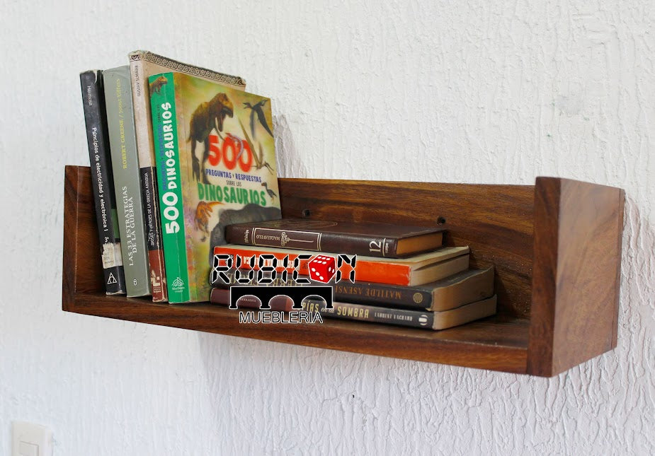 Set 3 repisas porta libros en madera sólida de parota 100% mod.Minerva