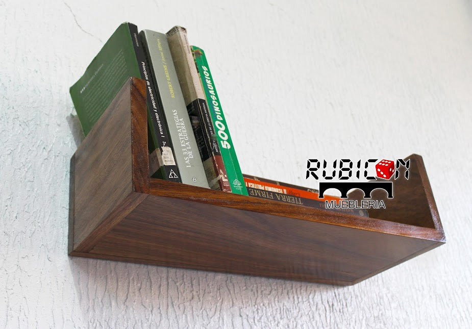 Set 3 repisas porta libros en madera sólida de parota 100% mod.Minerva