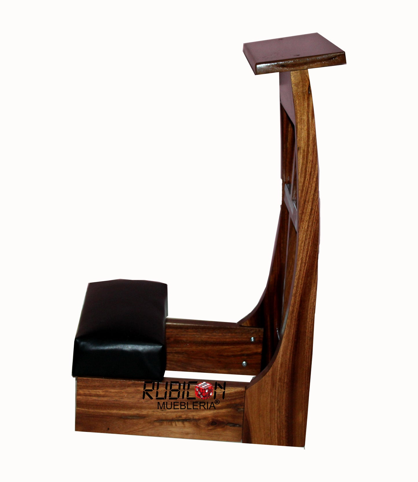 Reclinatorio para orar banco taburete de oración en madera de parota mod. Sinai