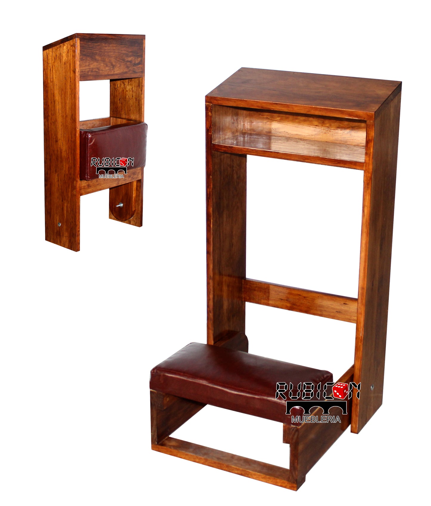 Reclinatorio banco taburete para orar de madera con tapiz