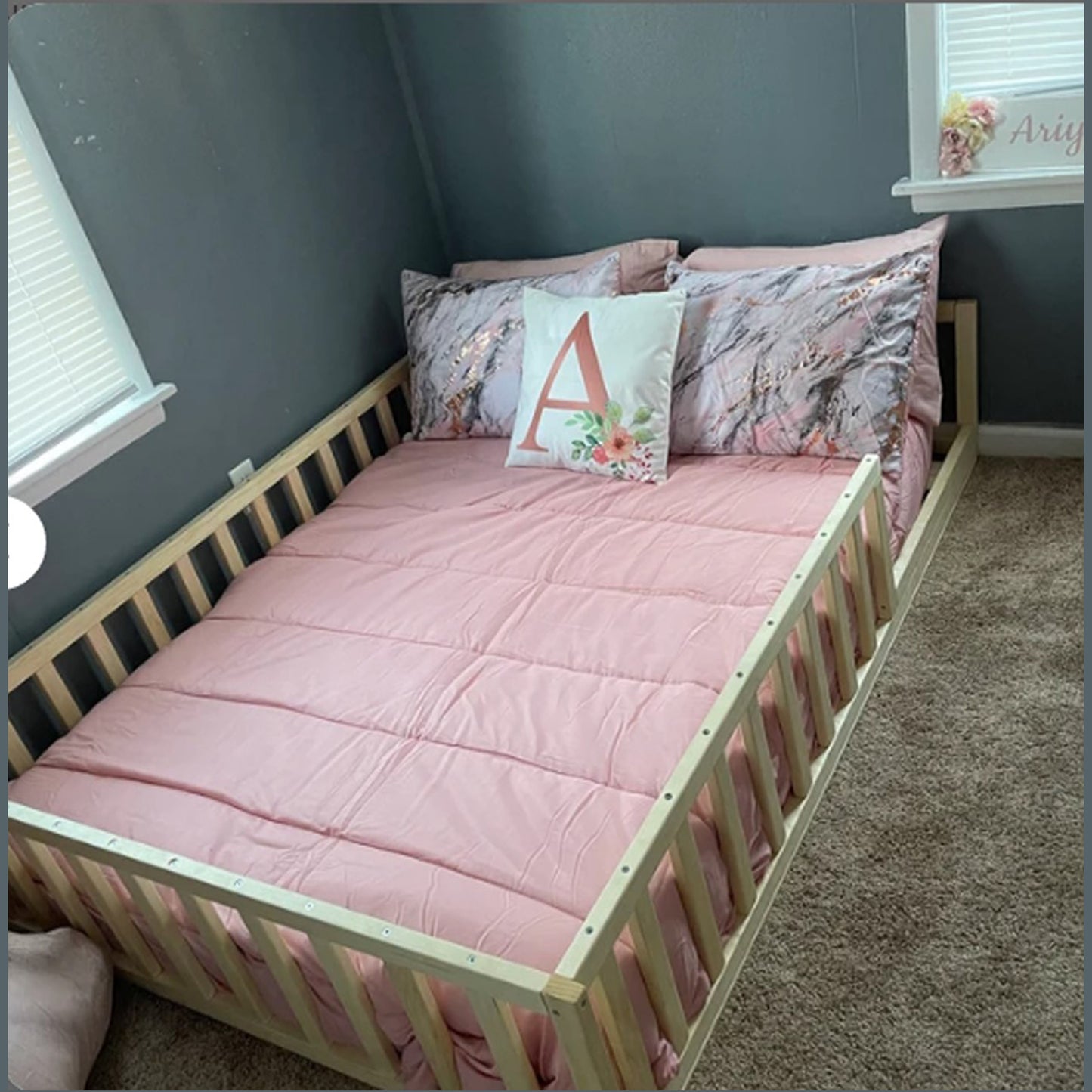 Cama Montessori de madera recámara infantil cuna mod. Argentina