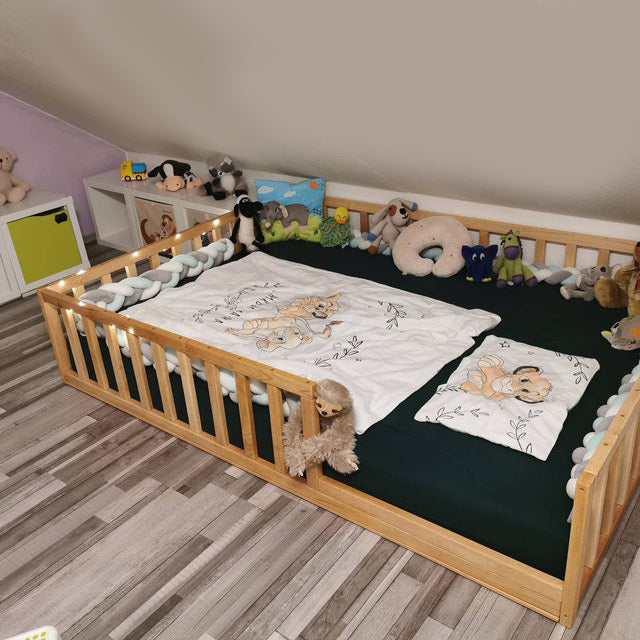 Cama Montessori de madera recámara infantil cuna mod. Argentina