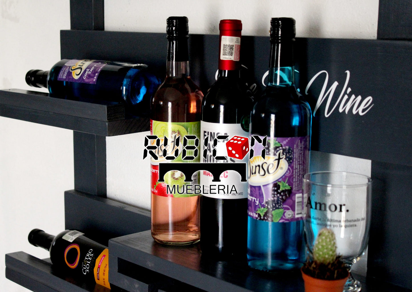 Cava de madera porta vinos flotante cantina mini bar mod. Napoleón