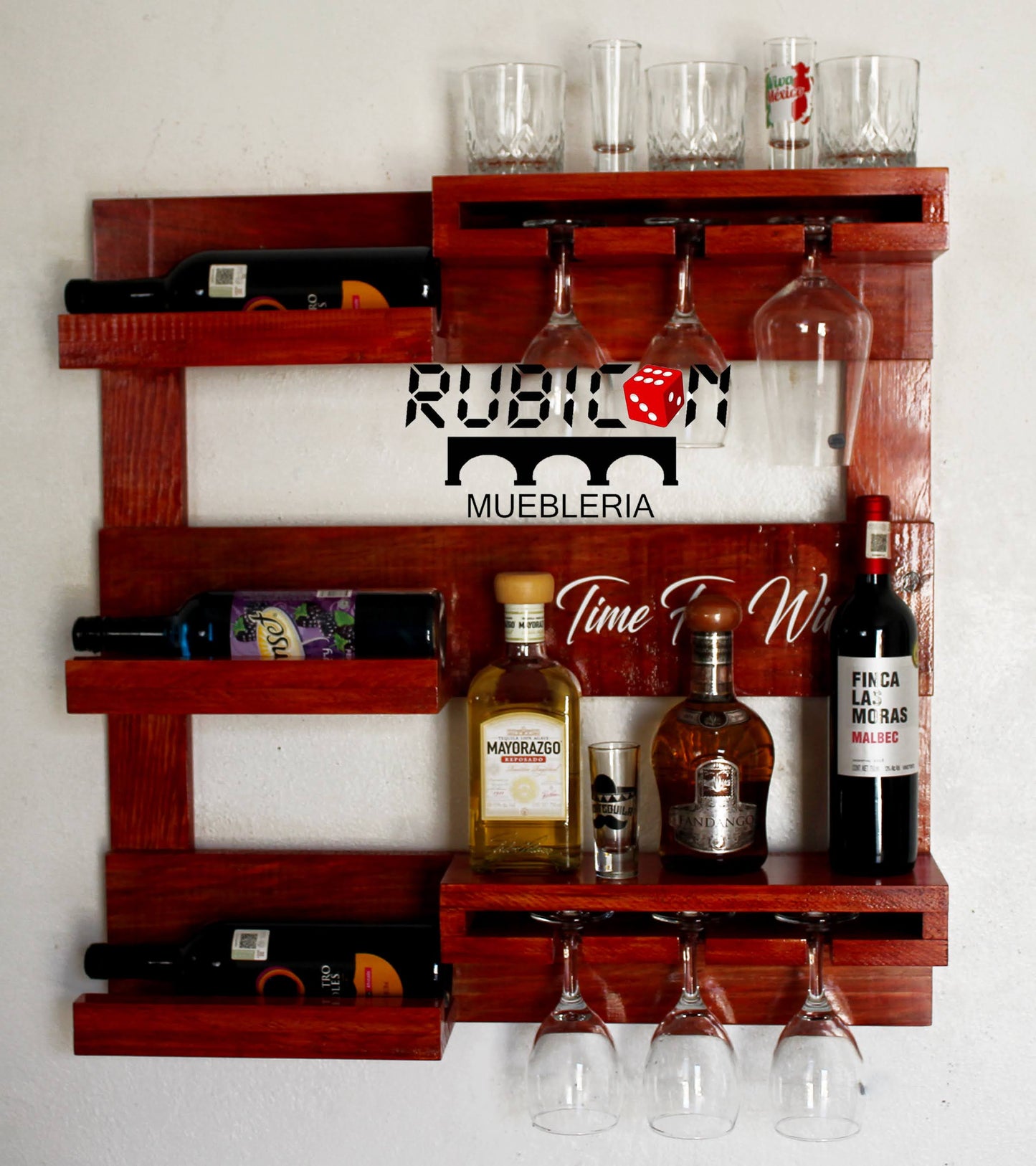 Cava de madera porta vinos flotante cantina mini bar mod. Napoleón