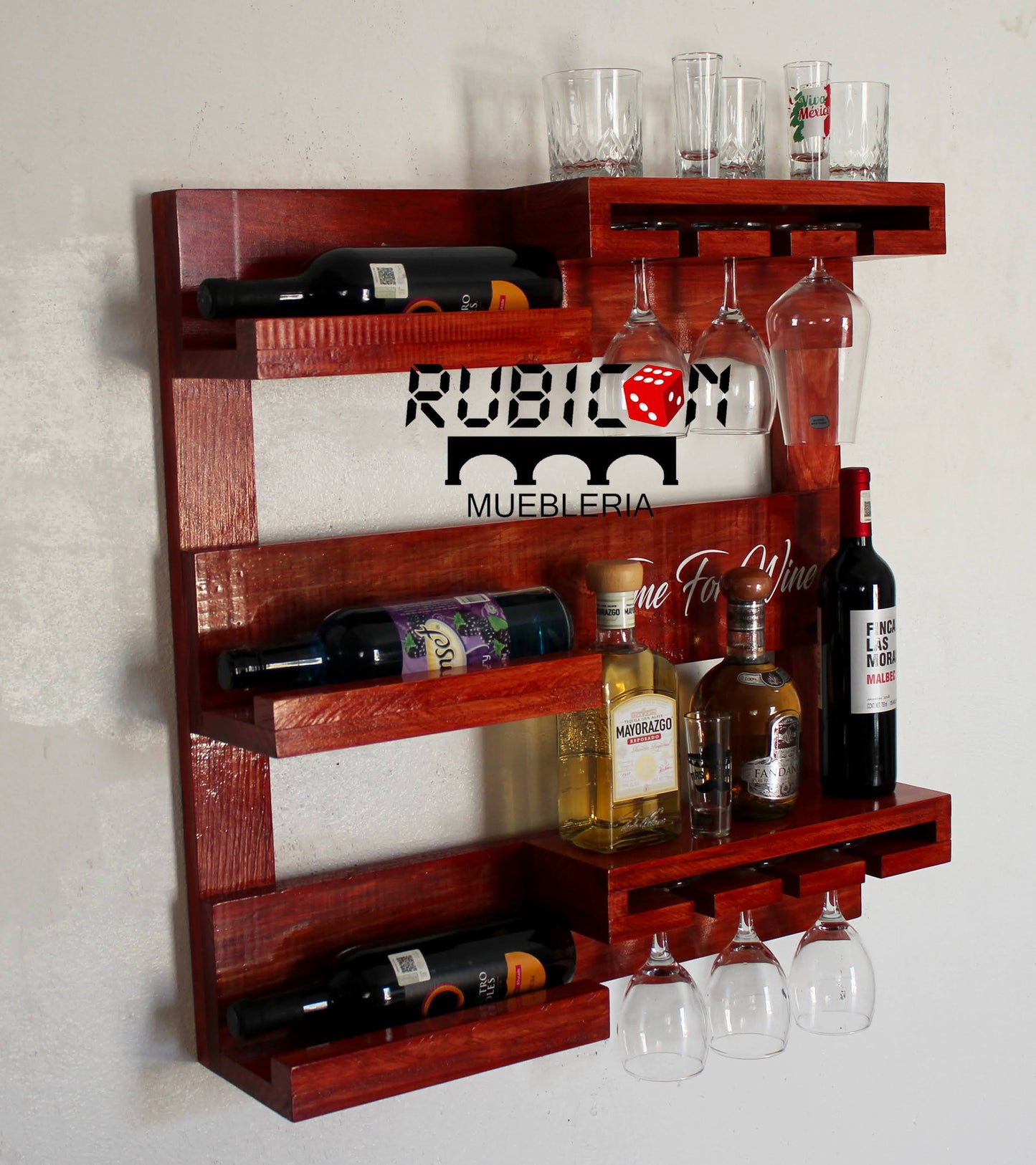 Cava de madera porta vinos flotante cantina mini bar mod. Napoleón