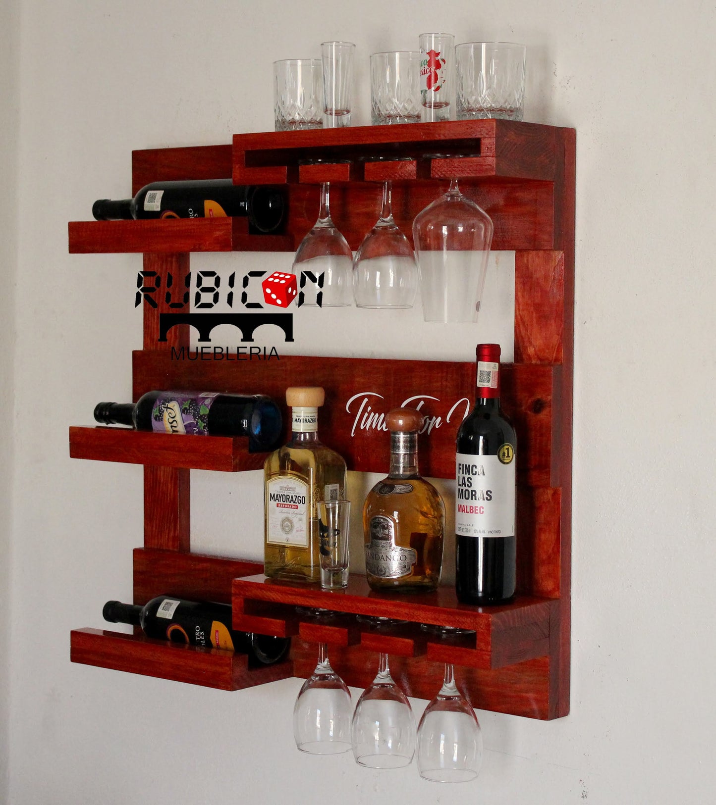 Cava de madera porta vinos flotante cantina mini bar mod. Napoleón
