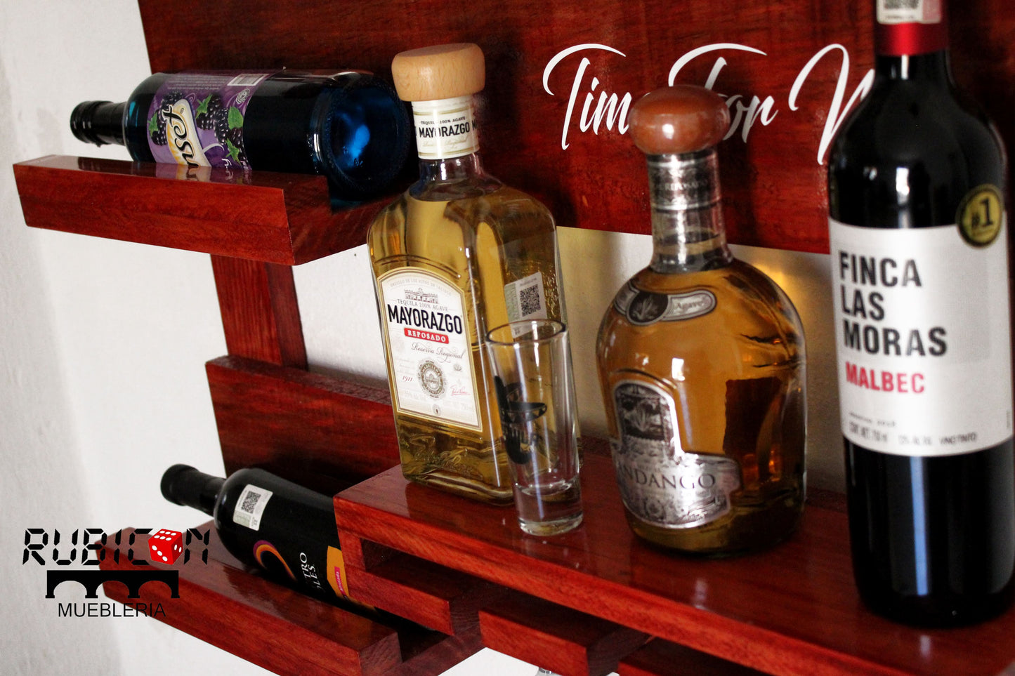 Cava de madera porta vinos flotante cantina mini bar mod. Napoleón