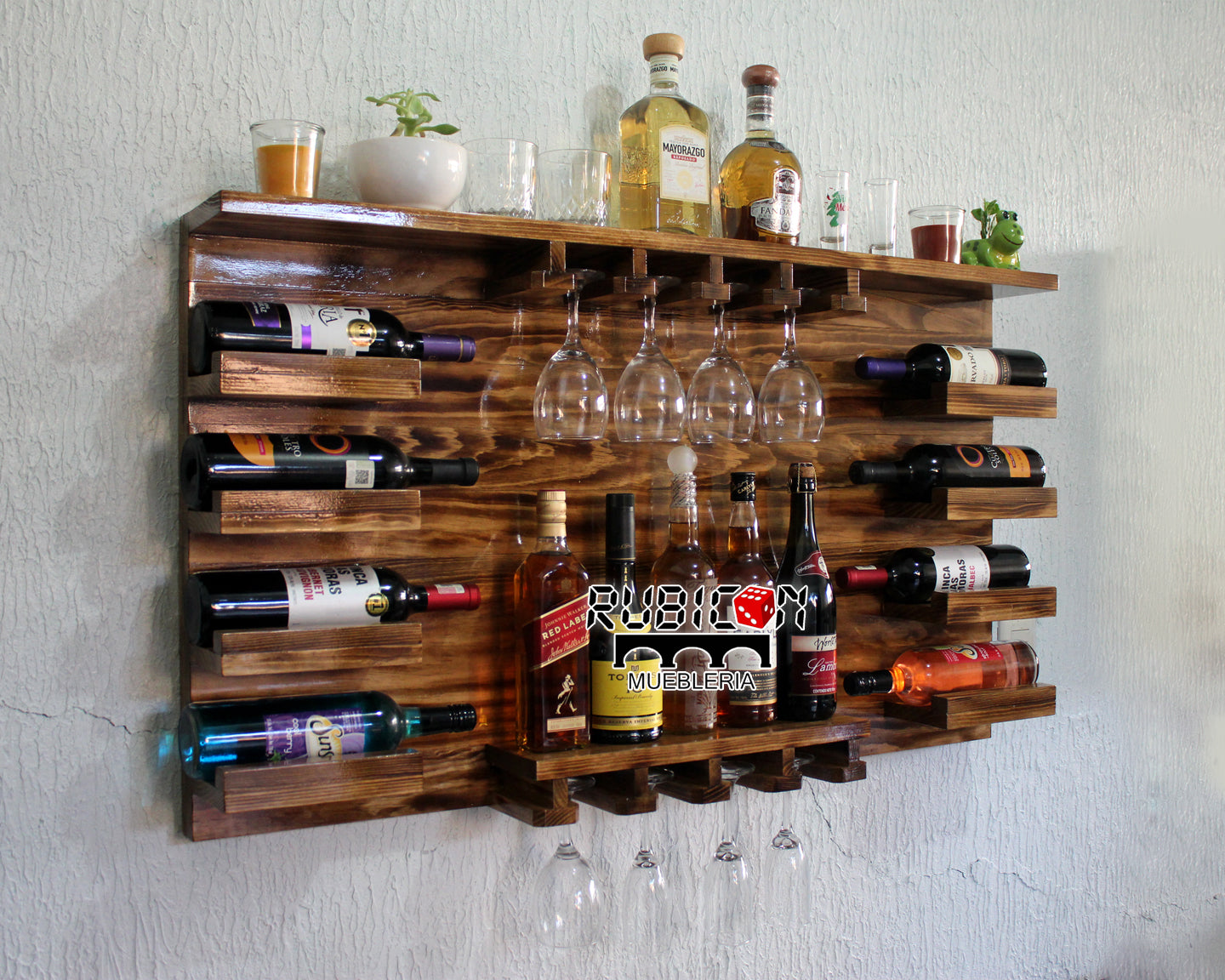 Cantina de madera cava porta botellas soporte de copas mod. SKY DUPLEX