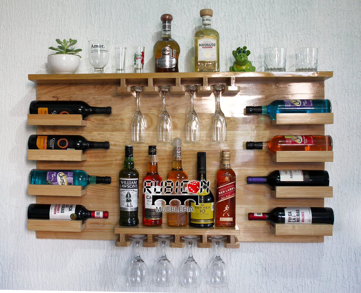 Cantina de madera cava porta botellas soporte de copas mod. SKY DUPLEX
