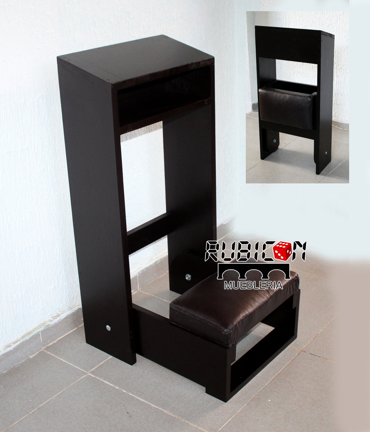 Reclinatorio banco taburete para orar de madera con tapiz