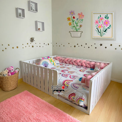Cama Montessori de madera sólida recámara infantil +vendida