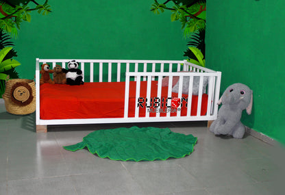 Cama Montessori de madera natural de pino recámara para niños cuna