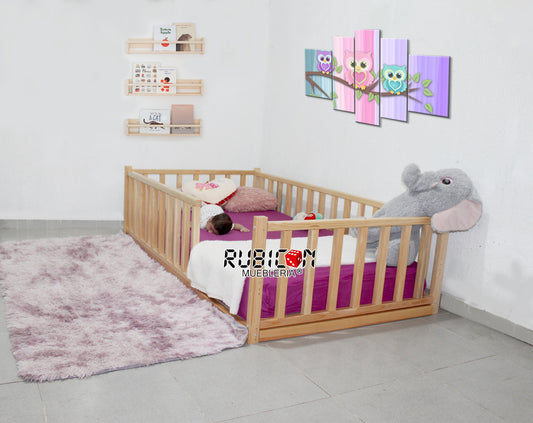 Cama montessori de madera recamara infantil cuna mod. Argentina