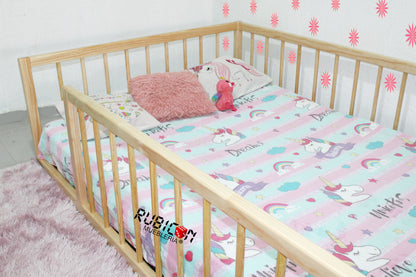Cama Montessori con barandales cuna de madera mod. Eli circle 15% Off