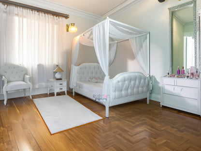 Recámara tapizada con cabecera y piecera cama mod. Diamante
