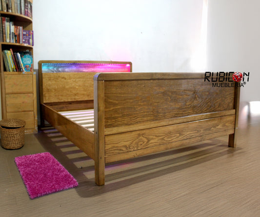 Cama Montessori barandales desmontables de madera mod. Eros