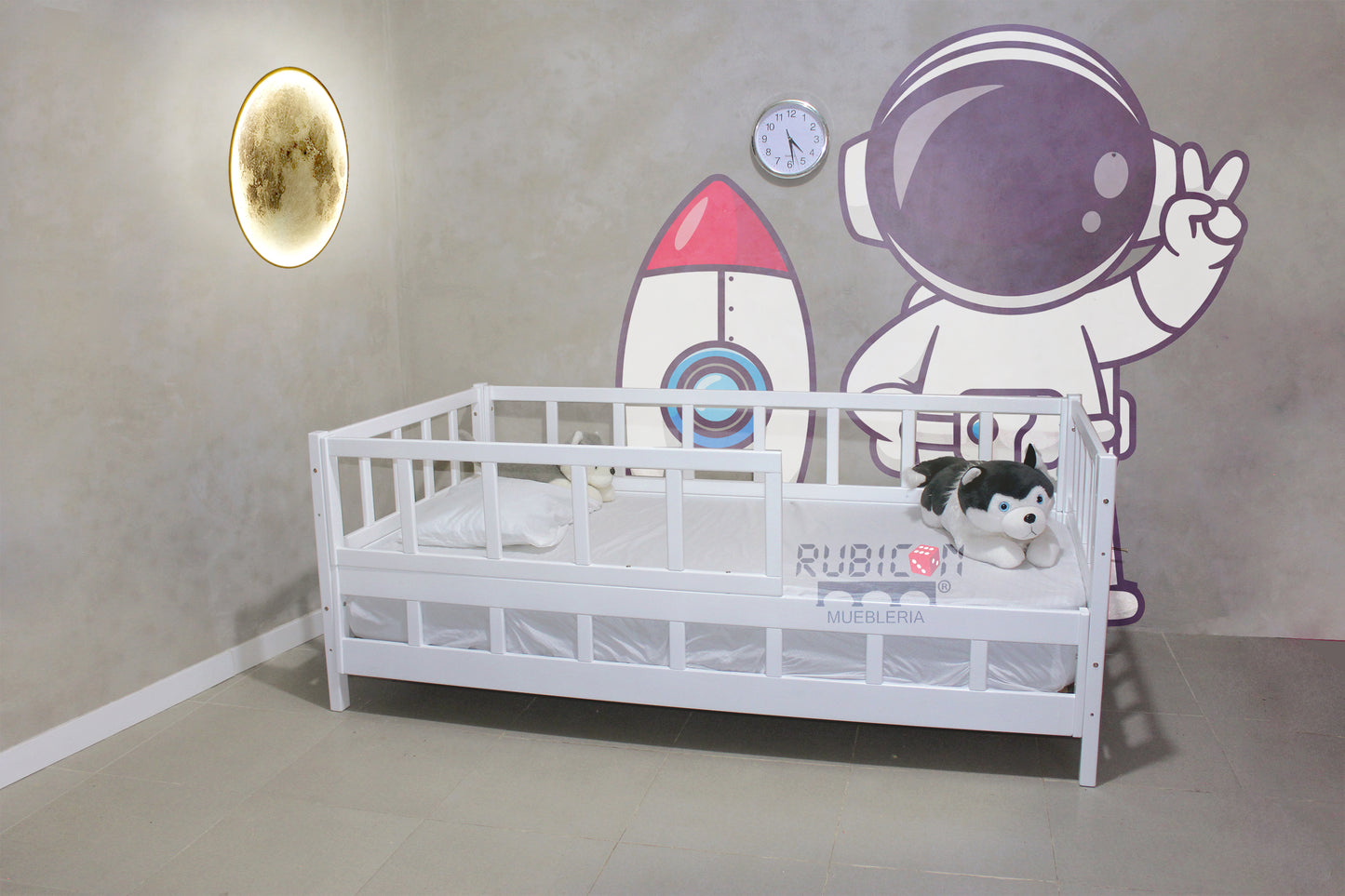 Cama Montessori infantil de madera sólida recámara para niños