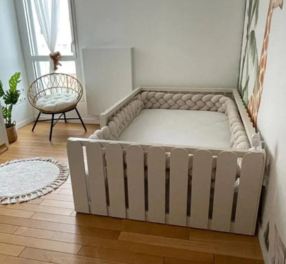 Cama Montessori de madera sólida recámara infantil +vendida