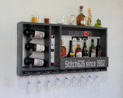 Cantina de madera cava porta botellas soporte de copas Mod. Bar
