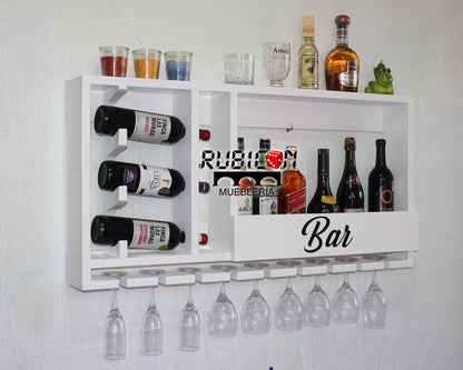 Cantina de madera cava porta botellas soporte de copas Mod. Bar