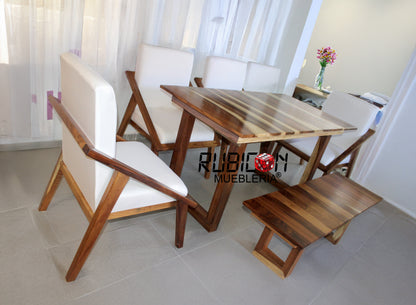 50 % anticipo de 6 sillas modernas para comedor minimalista de madera de parota Mod. Alba