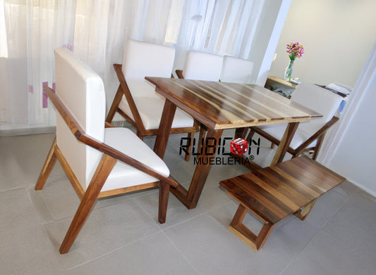 50 % anticipo de 6 sillas modernas para comedor minimalista de madera de parota Mod. Alba