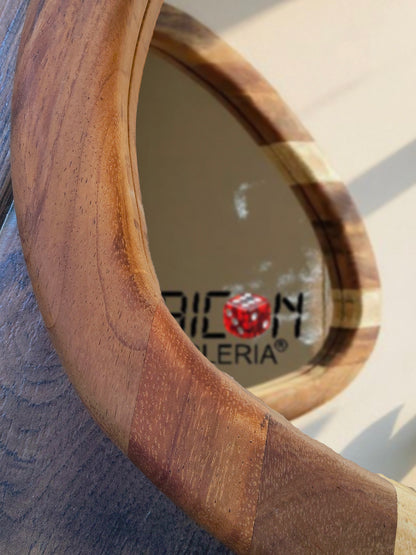 Espejo de madera de parota Lotus