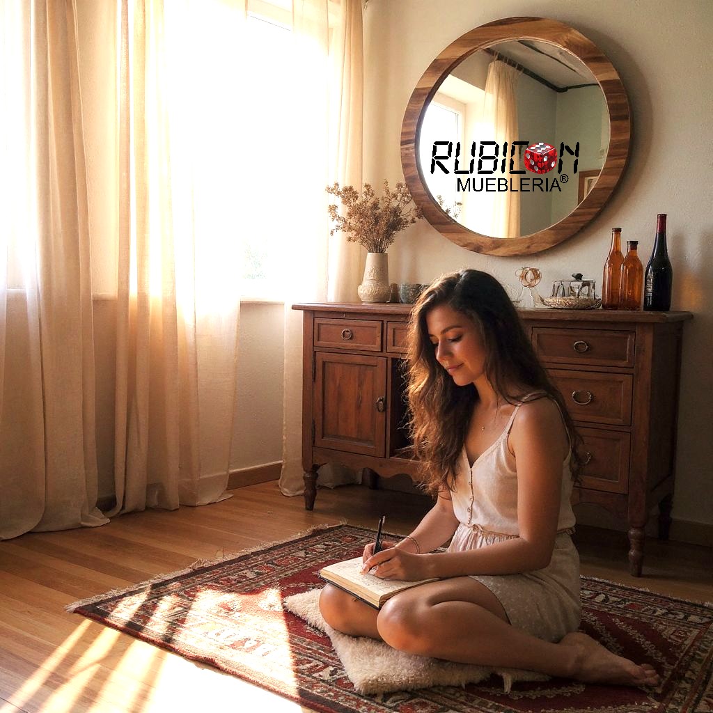 Espejo en madera sólida de parota espejo redondo de decoración