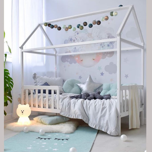 Cama Montessori de madera recamara infantil casita de sueños mod. Rapunzel