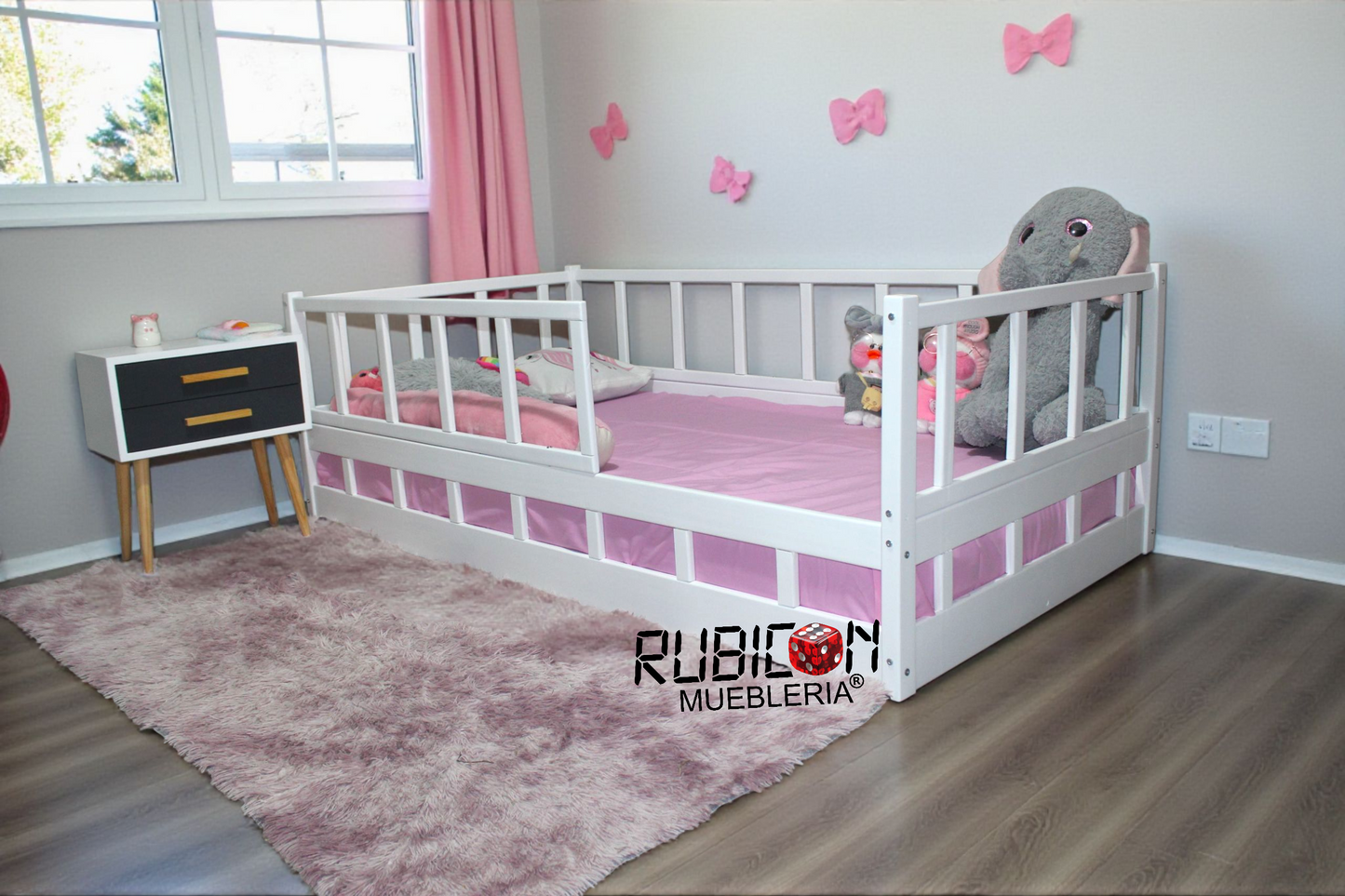 Cama Montessori infantil de madera sólida recámara para niños